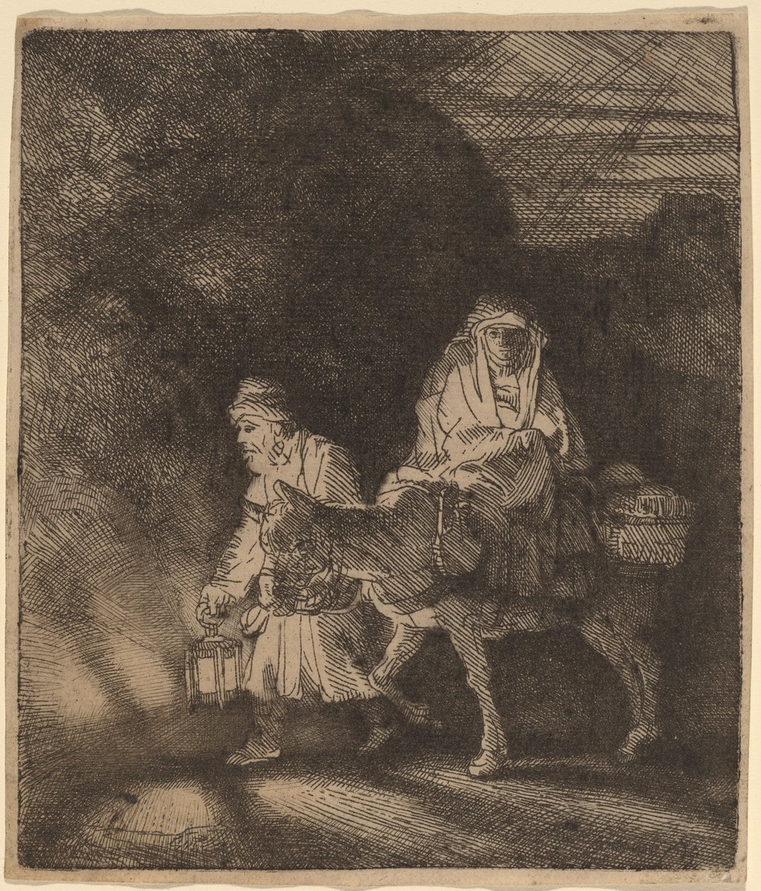 Flugten til Egypten: et natstykke af Rembrandt van Rijn