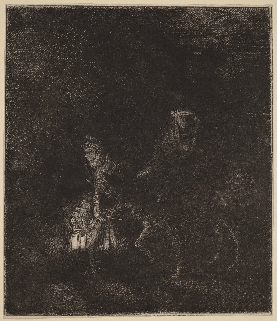 Flugten til Egypten: et natstykke af Rembrandt van Rijn