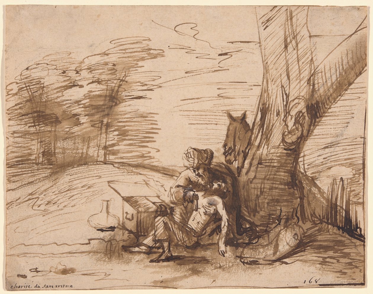 Den barmhjertige samaritaner af Rembrandt van Rijn