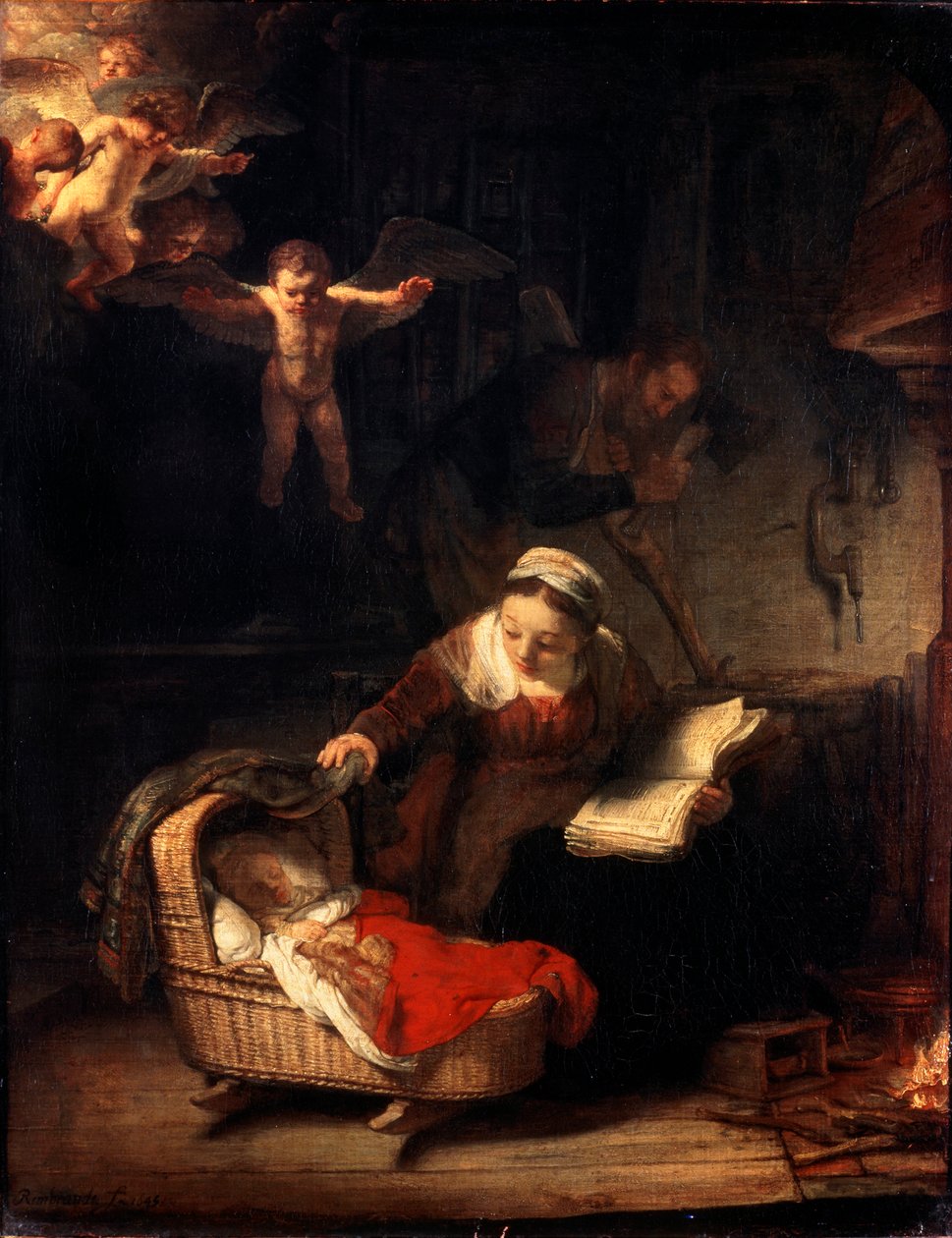 Den hellige familie, 1645. af Rembrandt van Rijn