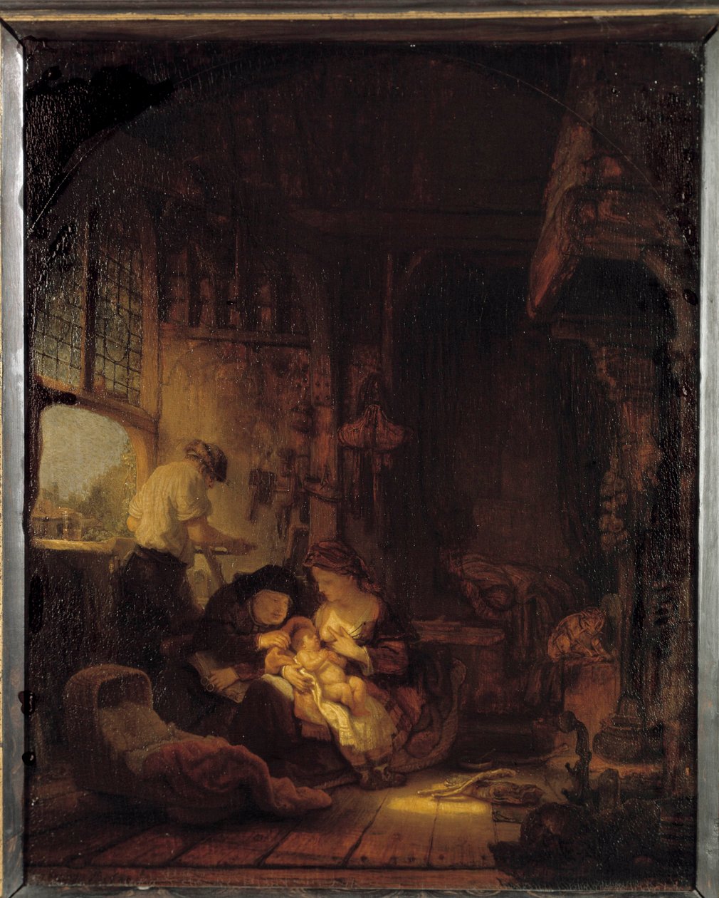 Den hellige familie-maleri af Harmenszoon van Rijn dit Rembrandt (1606-1669) af Rembrandt van Rijn
