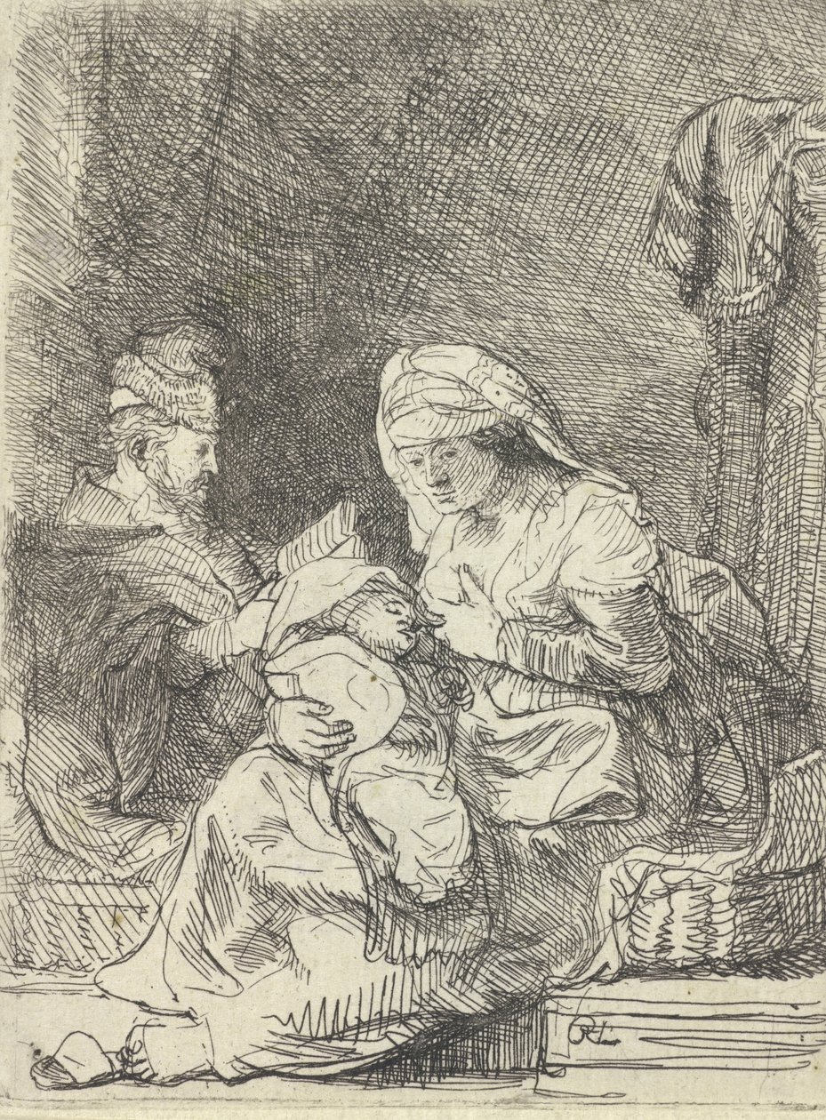 Den hellige familie, ca. 1632. af Rembrandt van Rijn