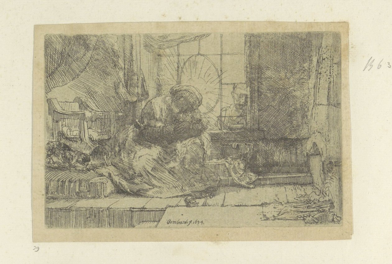 Den hellige familie med katten og slangen af Rembrandt van Rijn