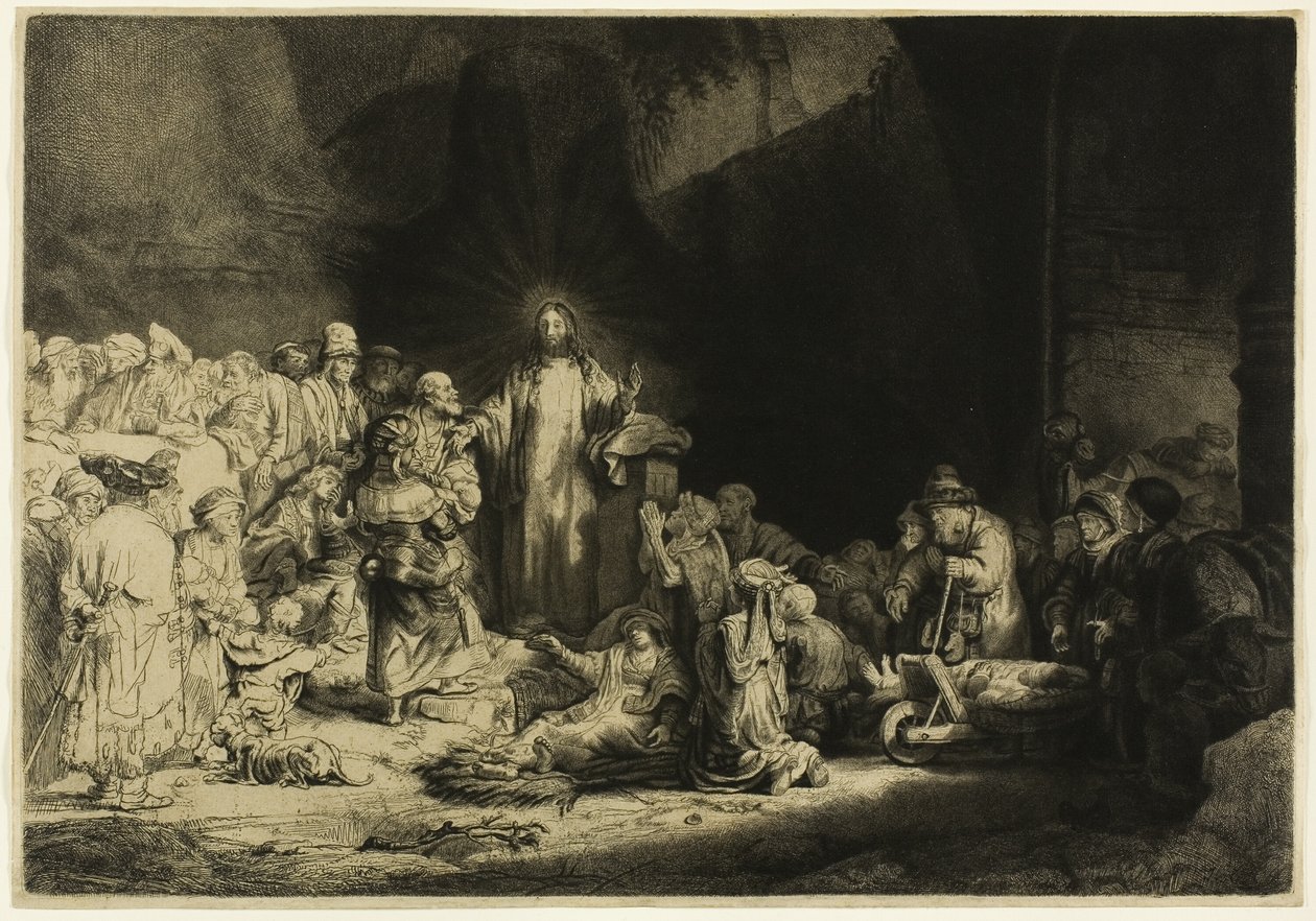 Print af hundrede gylden af Rembrandt van Rijn