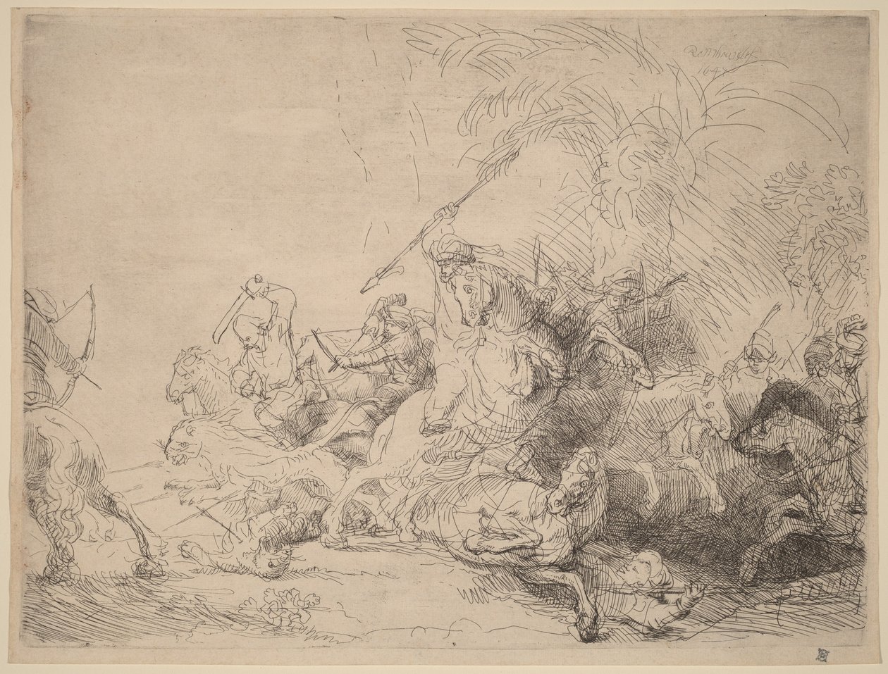 Den store løvejagt af Rembrandt van Rijn