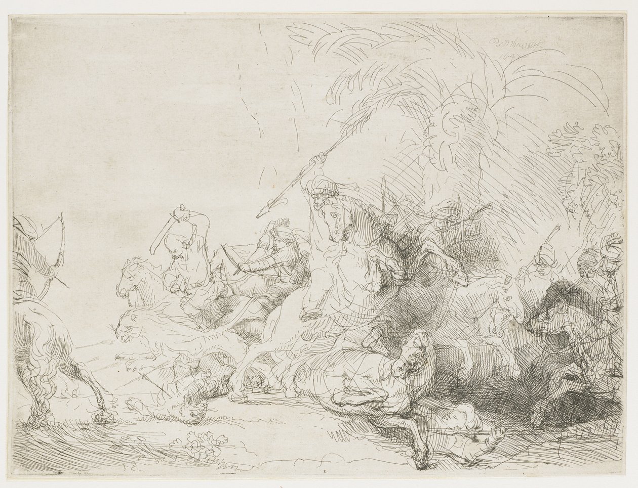 Den store løvejagt, 1641 af Rembrandt van Rijn