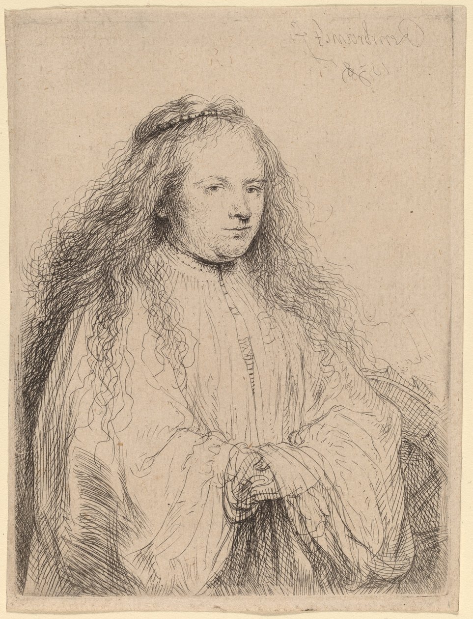 Den lille jødiske brud (Saskia som Saint Catherine) af Rembrandt van Rijn