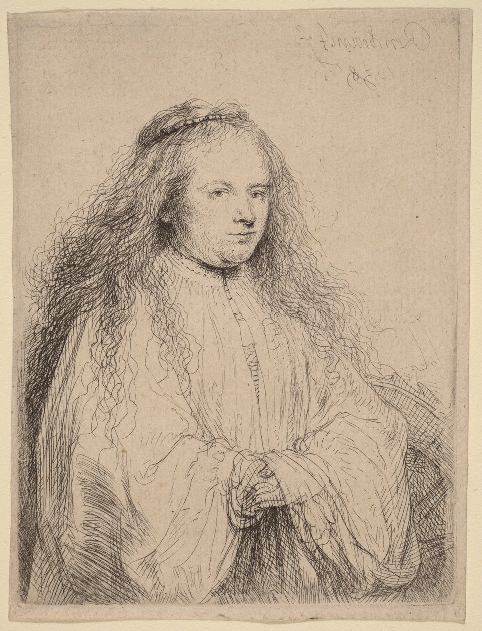 Den lille jødiske brud (Saskia som Sankt Katarina) af Rembrandt van Rijn