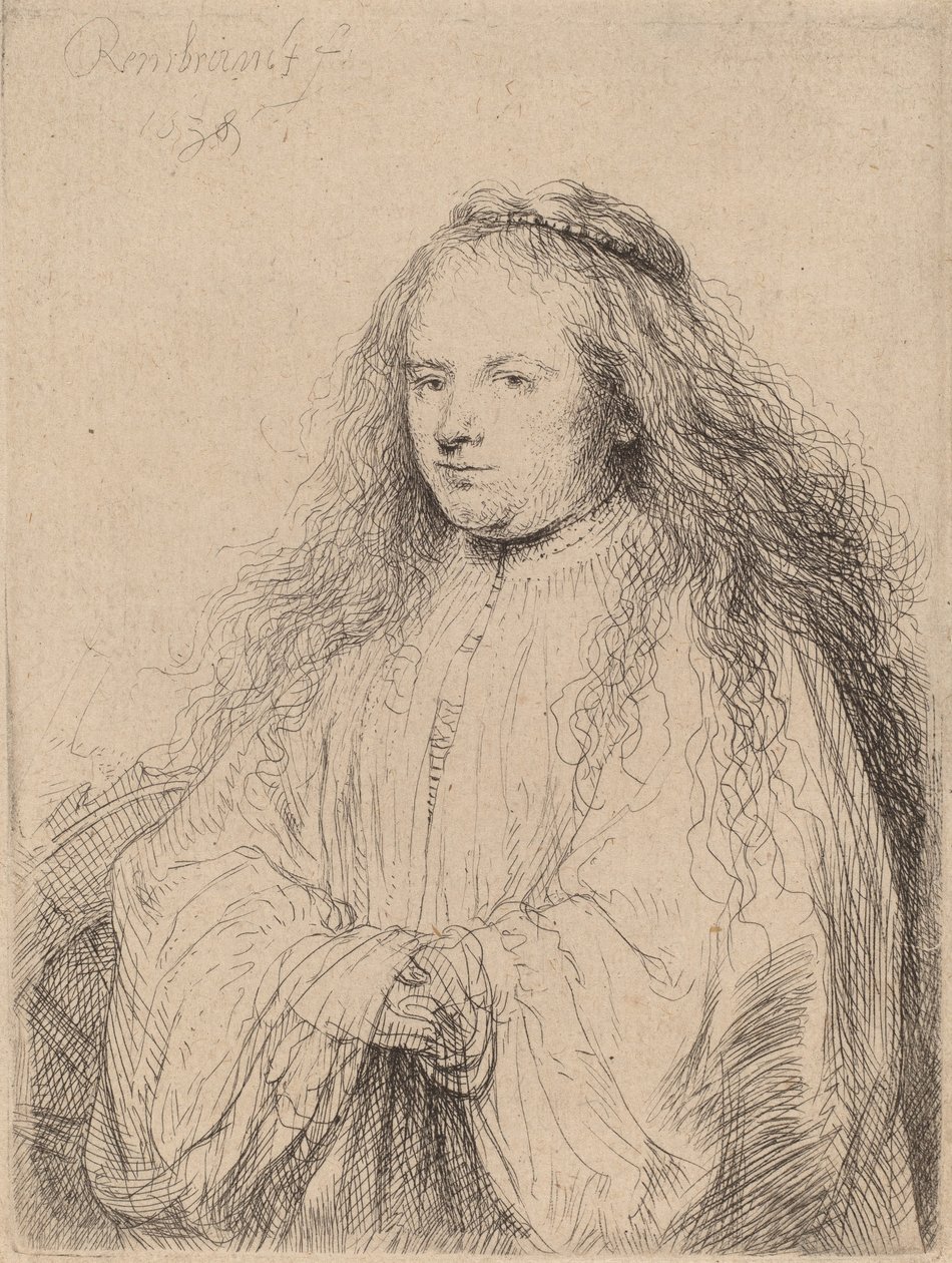 Den lille jødiske brud (Saskia som Sankt Katharina), 1638 af Rembrandt van Rijn