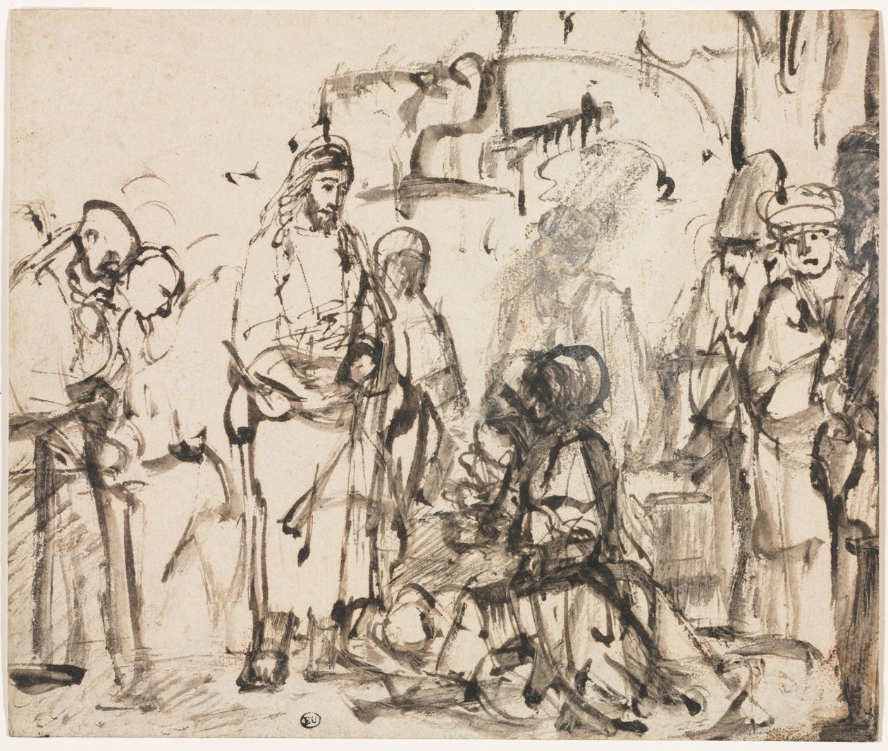 Kristi møde med Martha og Maria efter Lazarus død af Rembrandt van Rijn