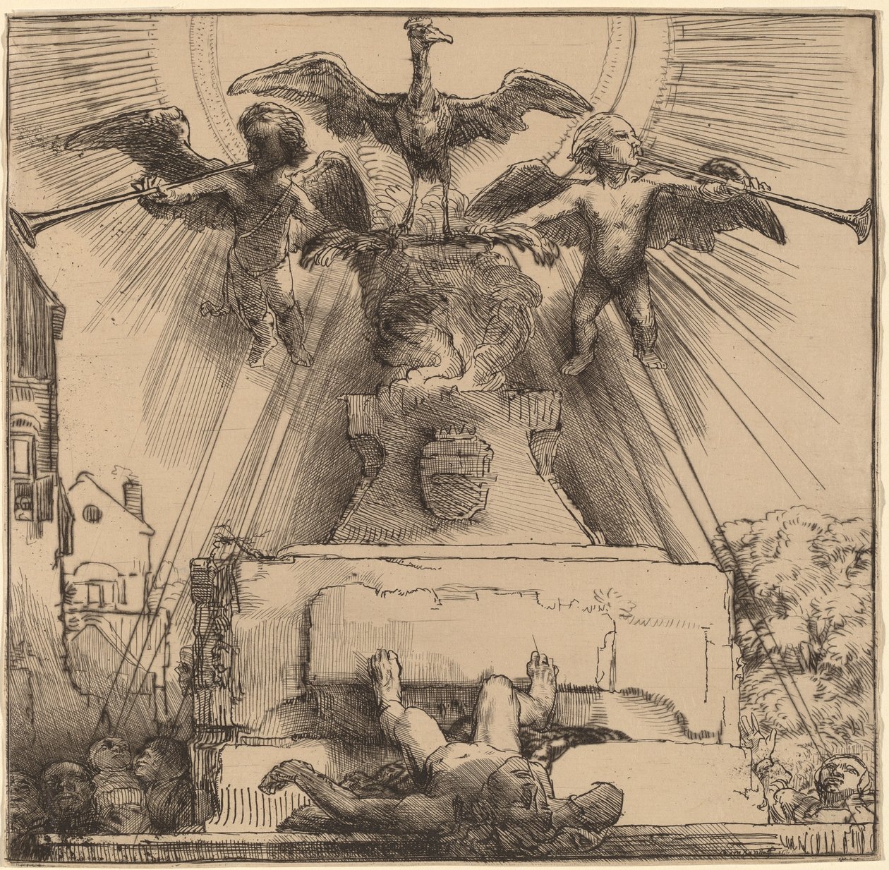 Føniks eller statuen væltet af Rembrandt van Rijn