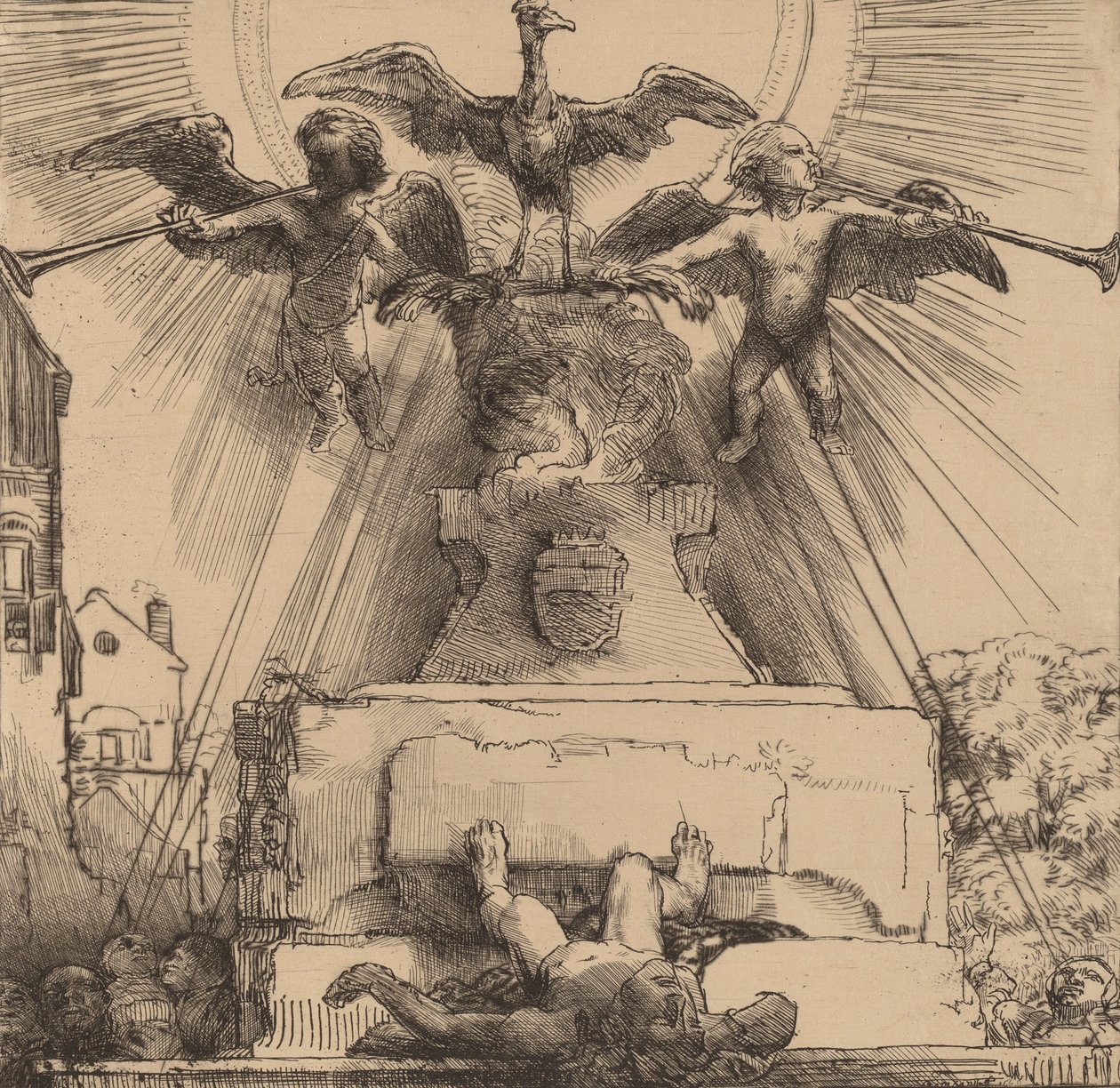 Føniks eller statuen væltet, 1658. af Rembrandt van Rijn