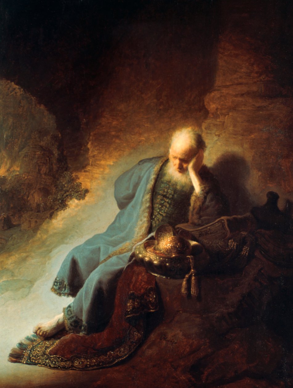 Profeten Jeremias sørger over ødelæggelsen af Jerusalem, 1630 af Rembrandt van Rijn