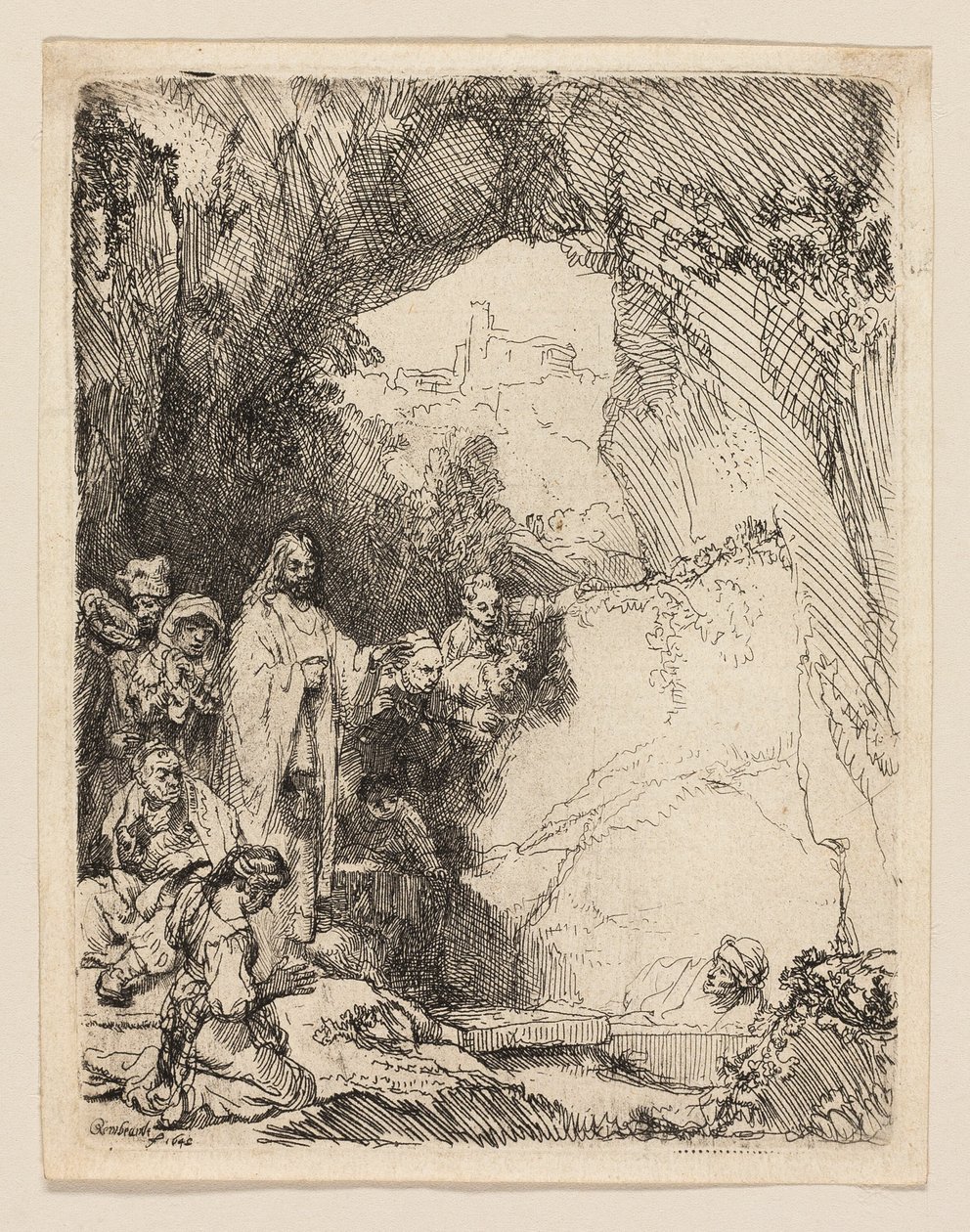 The Raising of Lazarus: Lille tallerken af Rembrandt van Rijn