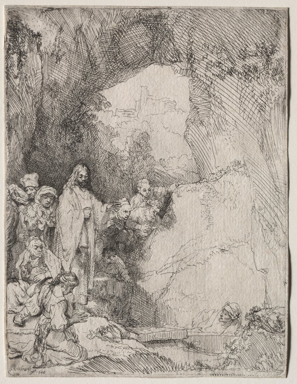 The Raising of Lazarus: Small Plate, 1642. af Rembrandt van Rijn