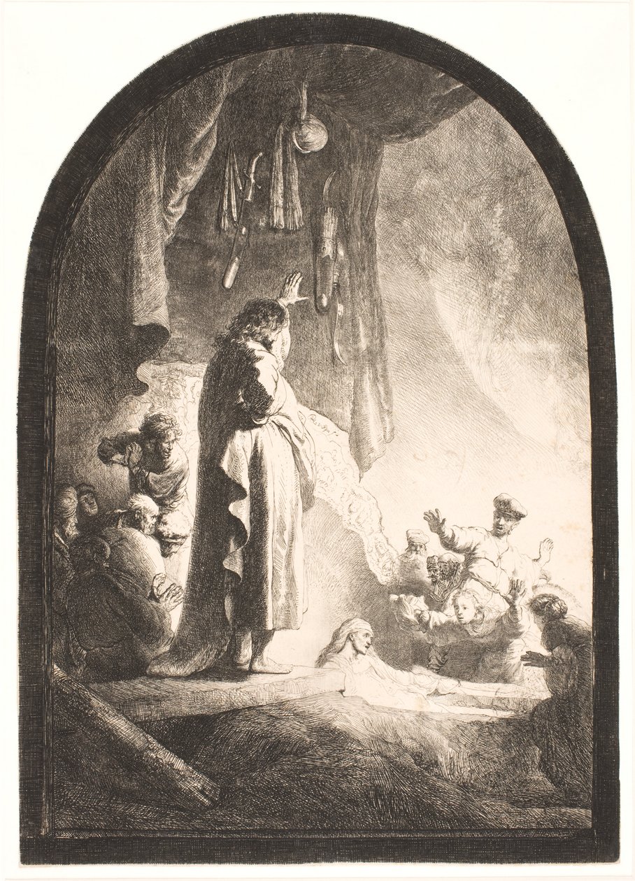 The Raising of Lazarus: den større tallerken af Rembrandt van Rijn