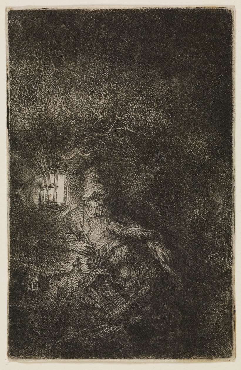 Hvilen under flyveturen (et natstykke) af Rembrandt van Rijn