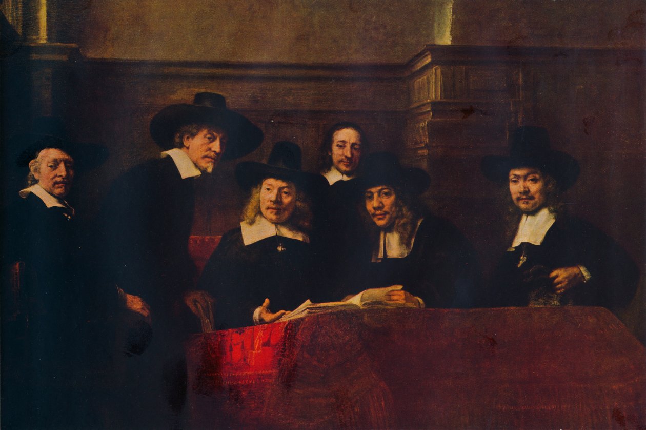 Prøvetagningsmyndighederne, 1662, 1938. af Rembrandt van Rijn