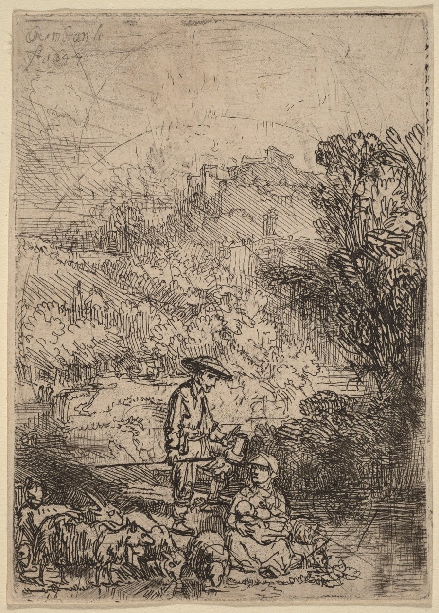 Hyrden og hans familie af Rembrandt van Rijn