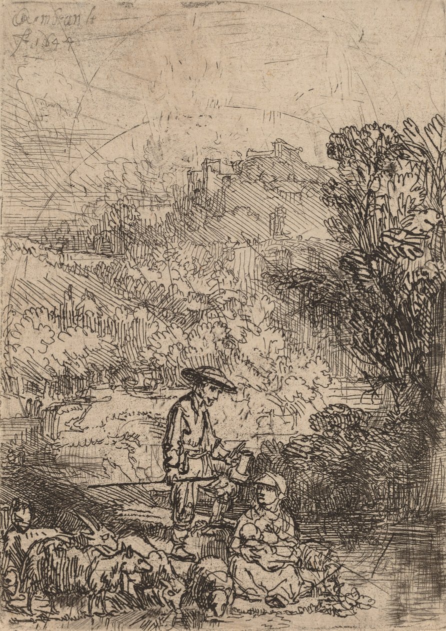 Hyrden og hans familie, 1644. af Rembrandt van Rijn