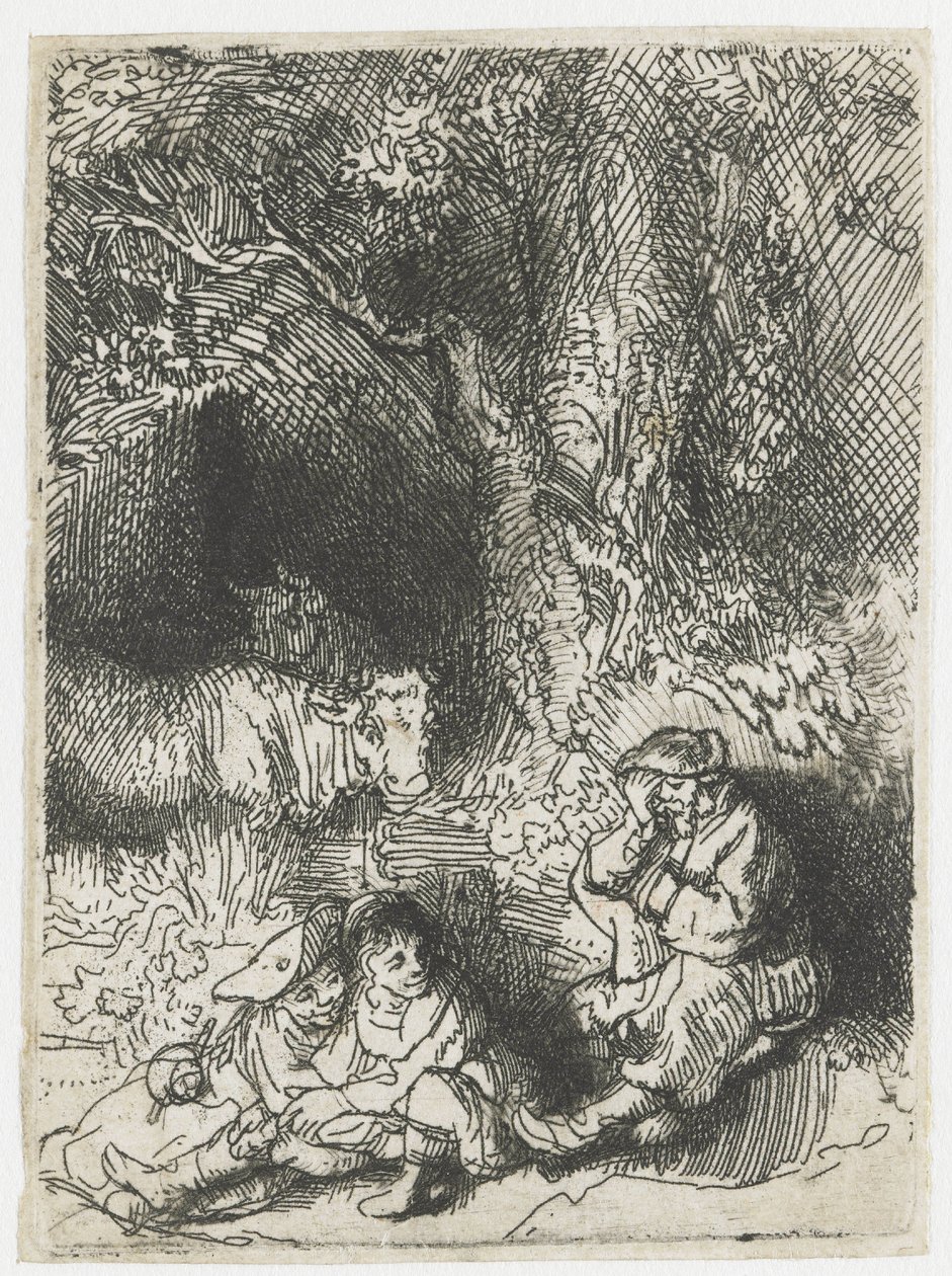 Den sovende hyrde af Rembrandt van Rijn