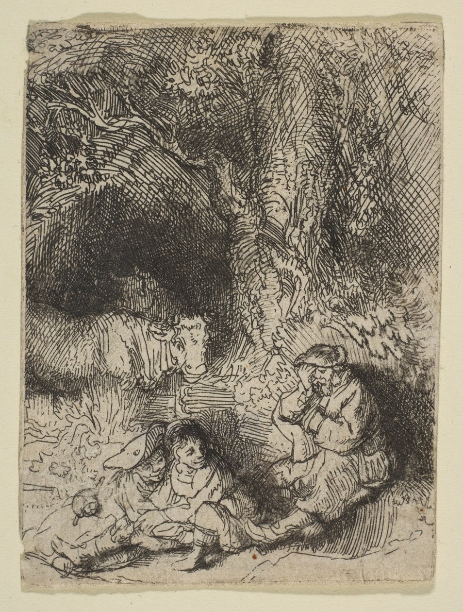 Den sovende hyrde, ca. 1644. af Rembrandt van Rijn
