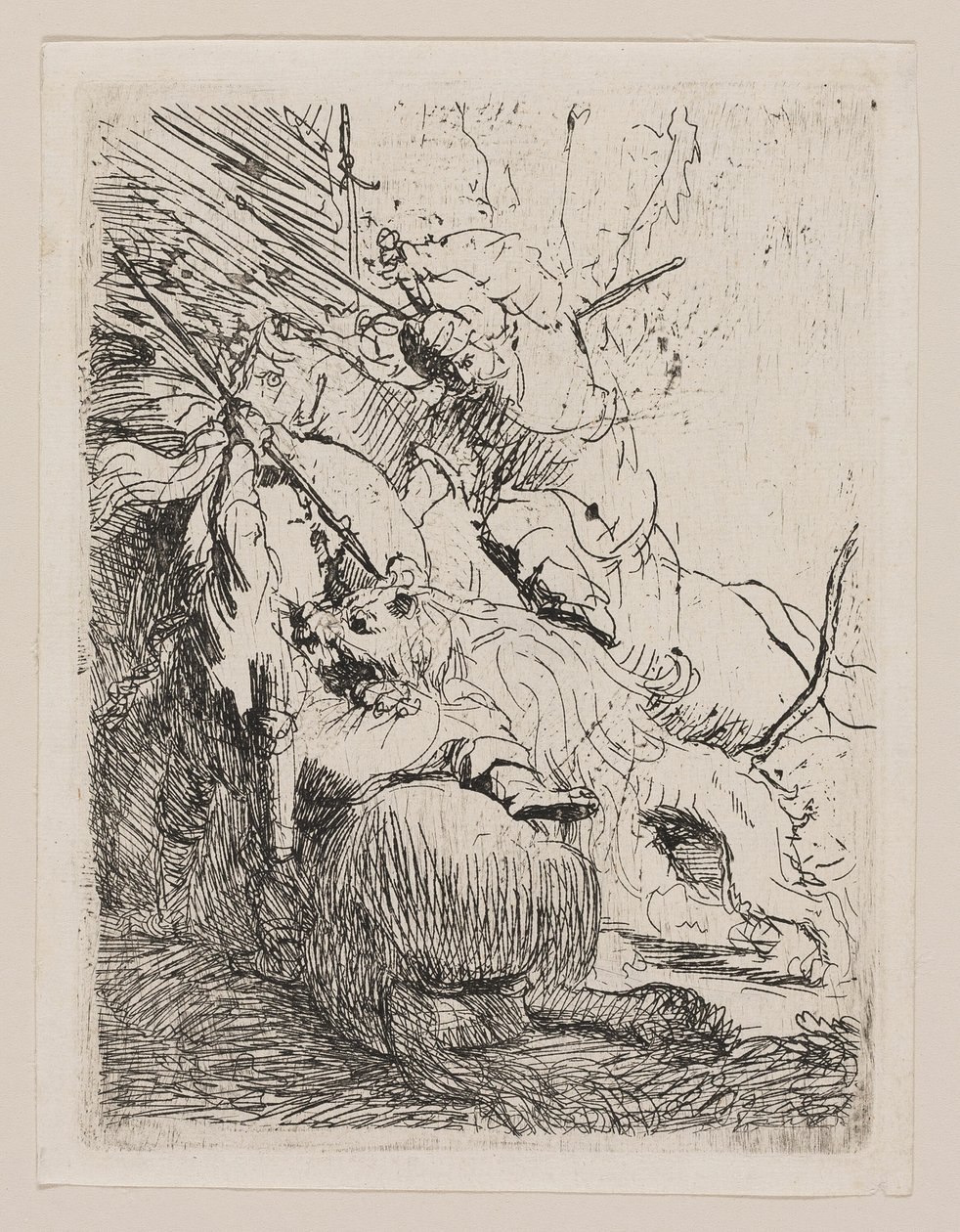Den lille løvejagt (med en løve) af Rembrandt van Rijn