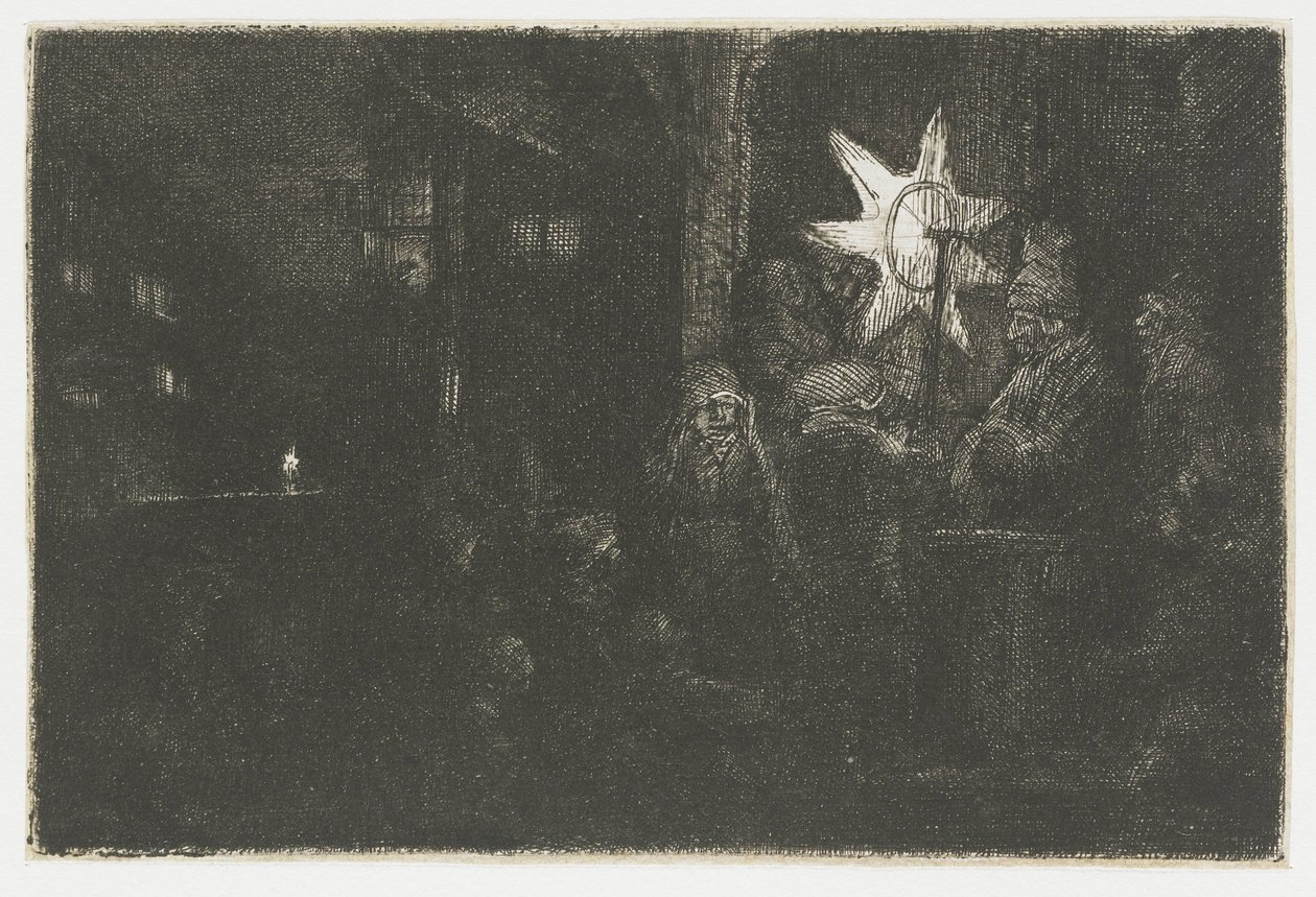 The Star of the Kings: et natstykke af Rembrandt van Rijn
