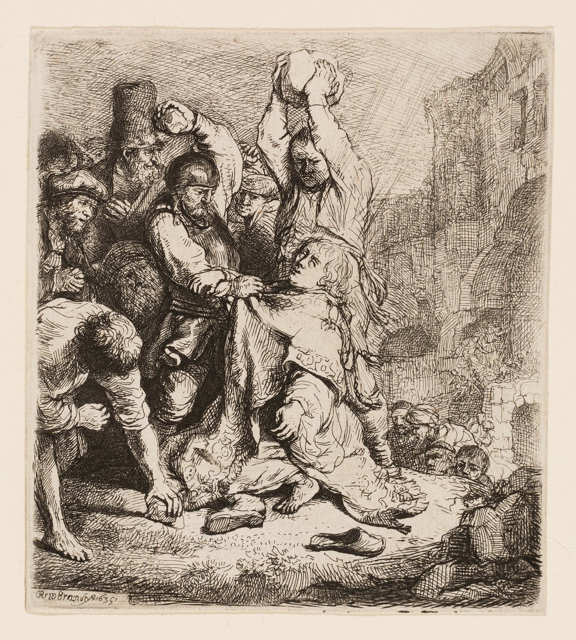 Steningen af St. Stephen af Rembrandt van Rijn