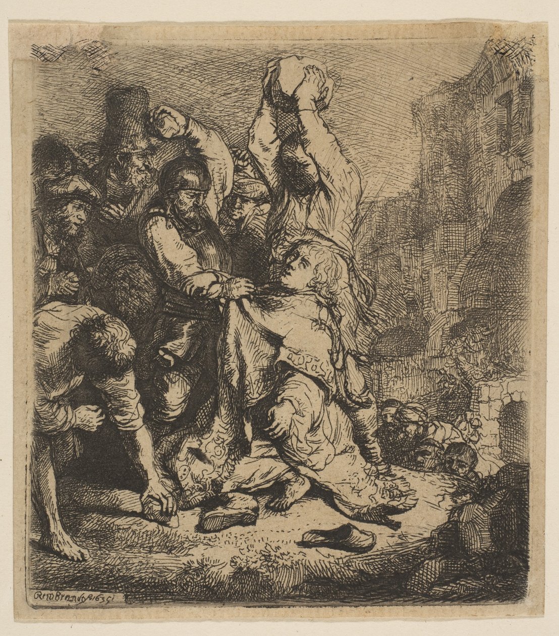 Steningen af St. Stephen, 1635. af Rembrandt van Rijn
