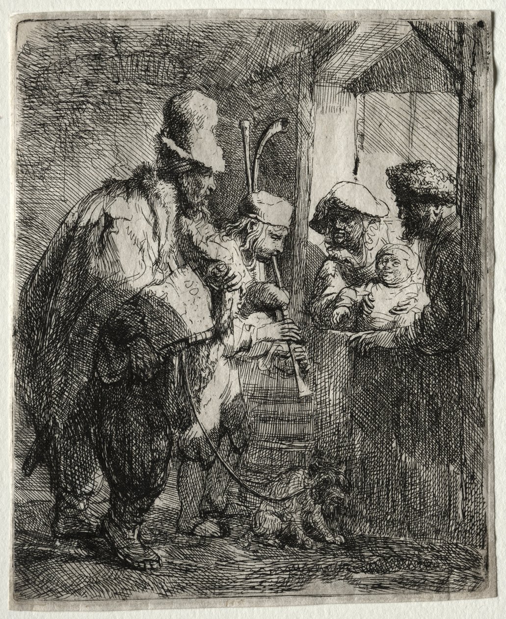 De spadserende musikere, ca. 1635. af Rembrandt van Rijn