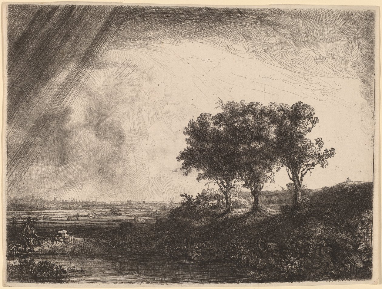 De tre træer af Rembrandt van Rijn