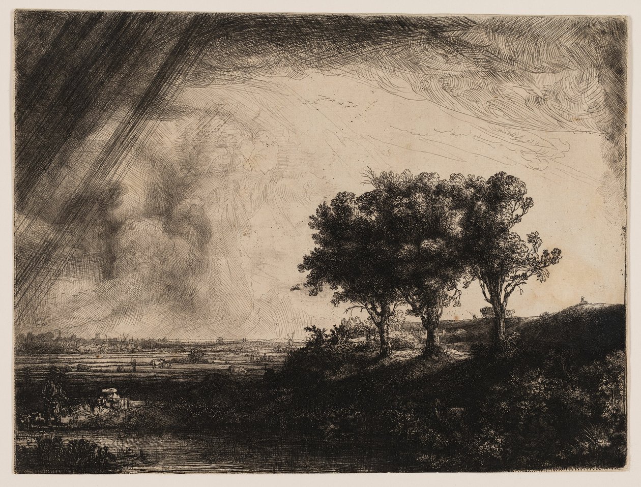 De tre træer af Rembrandt van Rijn
