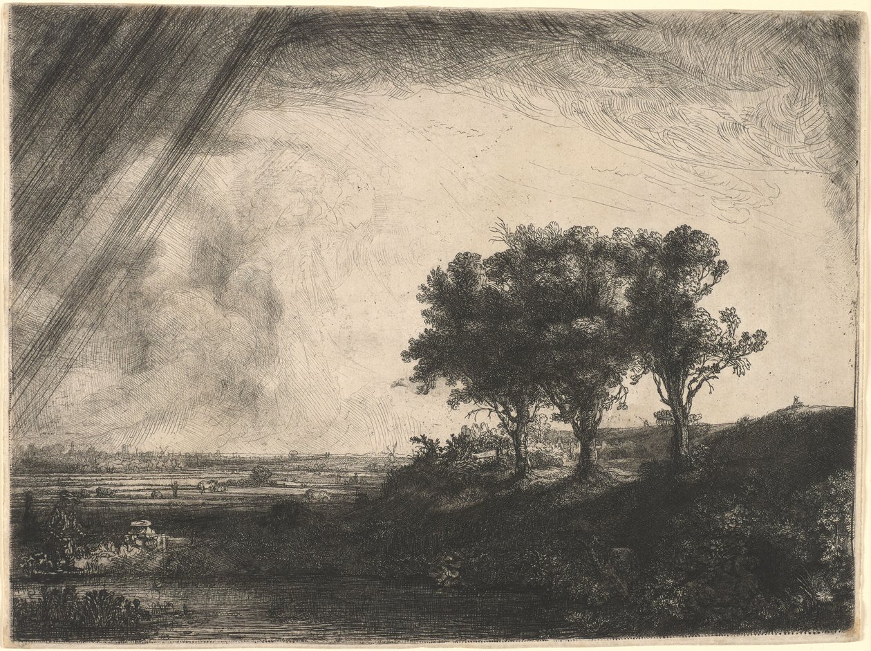 De tre træer af Rembrandt van Rijn