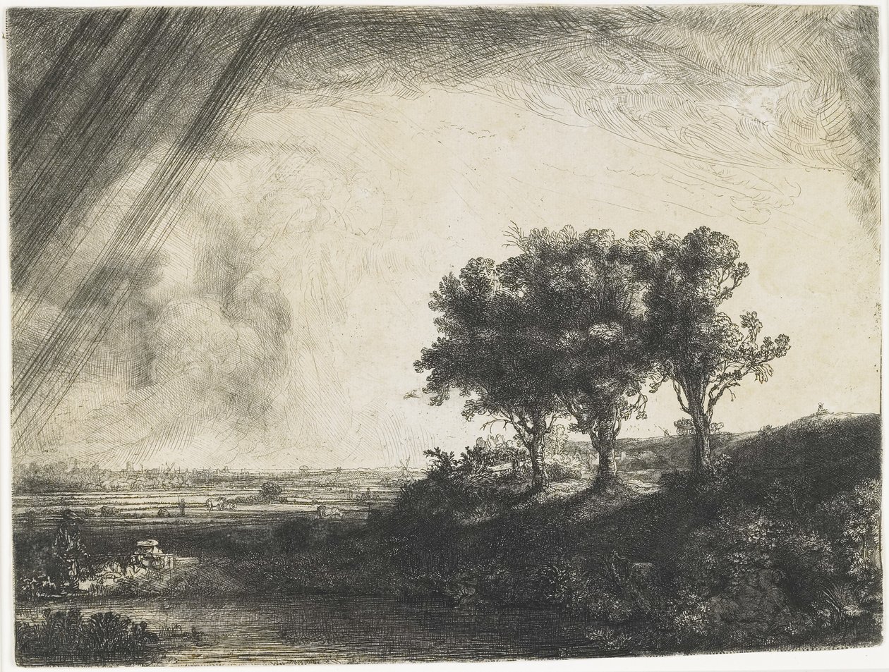 De tre træer, 1643 af Rembrandt van Rijn