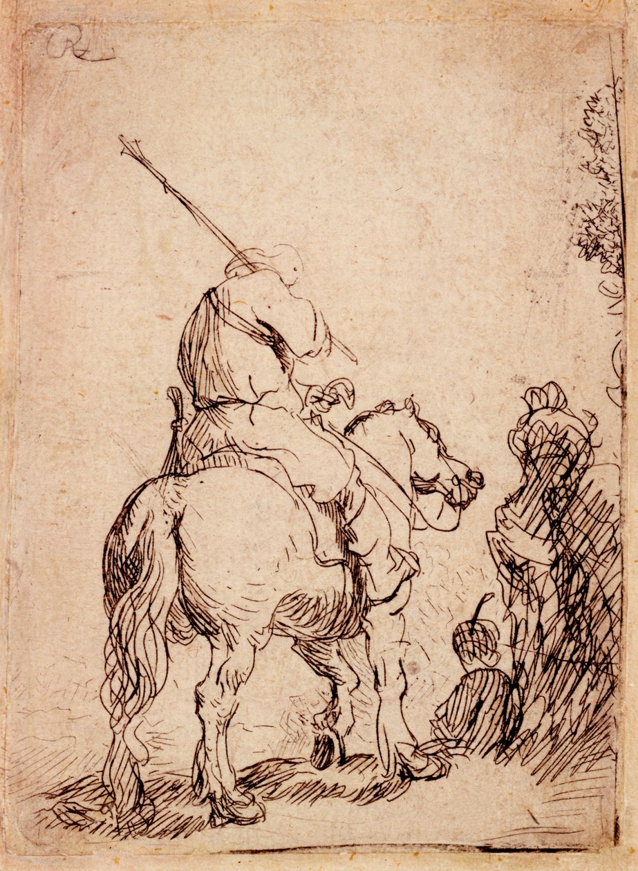 Den turbanede soldat til hest, 1632 af Rembrandt van Rijn