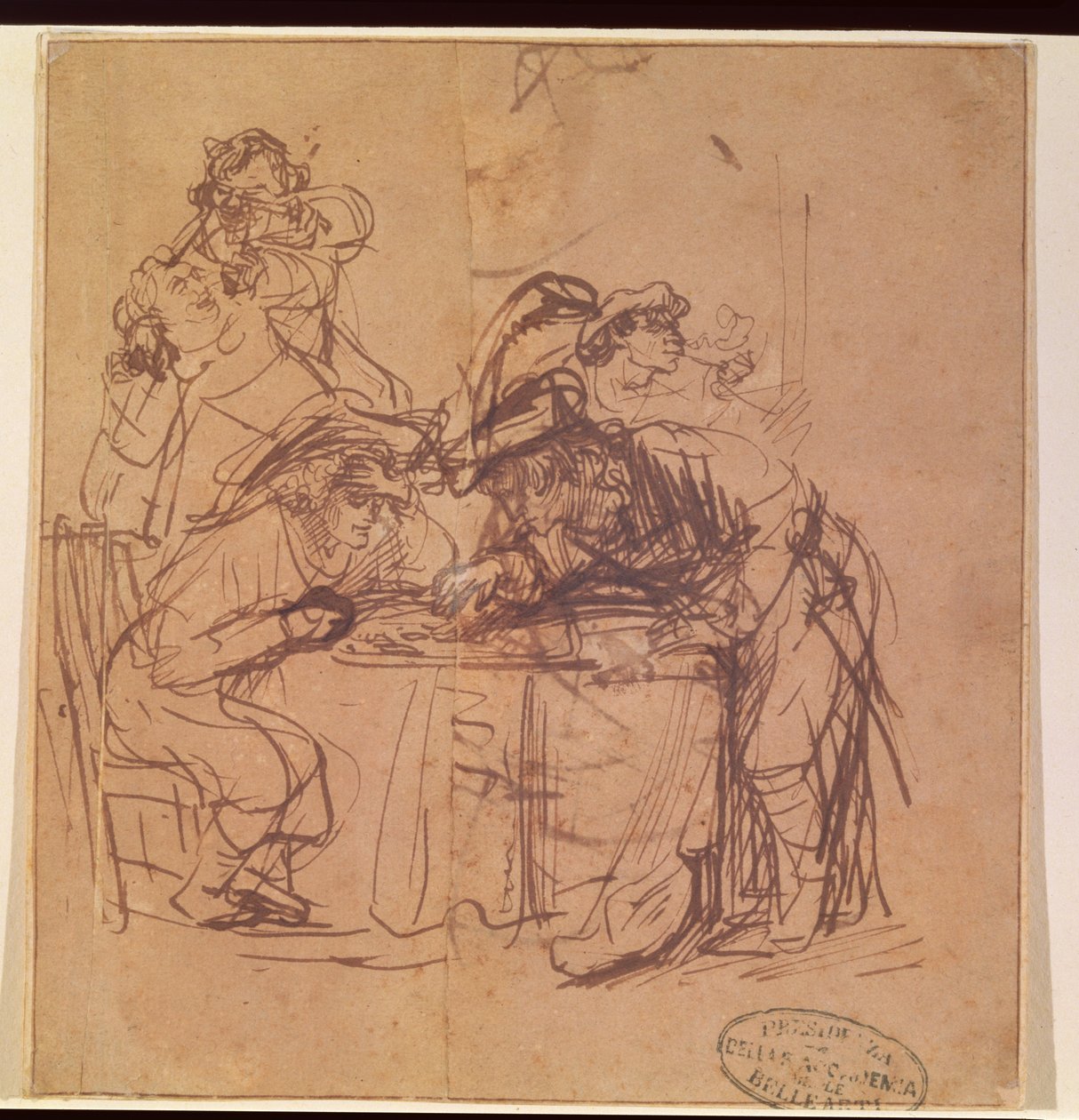 Den fortabte søns laster (pen og blæk på papir) af Rembrandt van Rijn