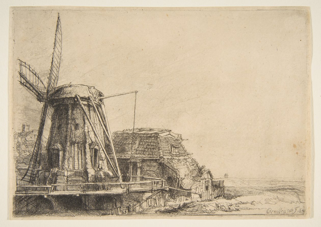 Vindmøllen, 1641. af Rembrandt van Rijn
