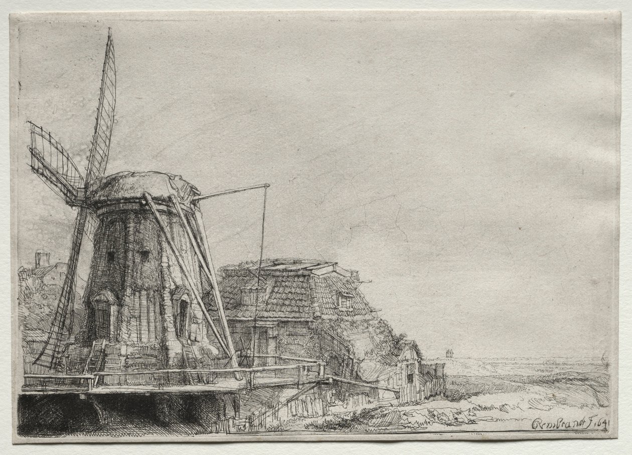 Vindmøllen, 1641. af Rembrandt van Rijn