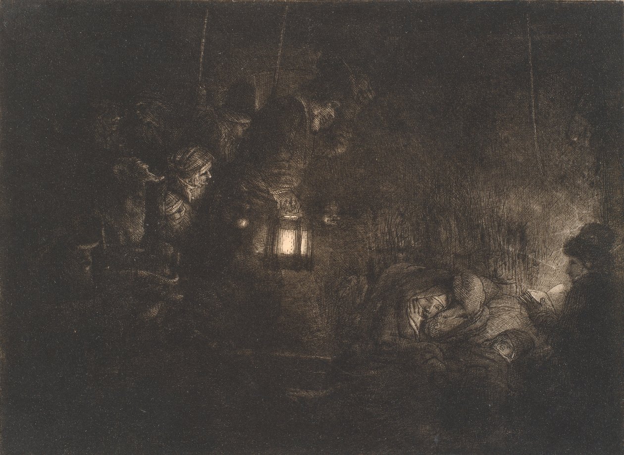 Hyrdernes tilbedelse: et natstykke af Rembrandt van Rijn