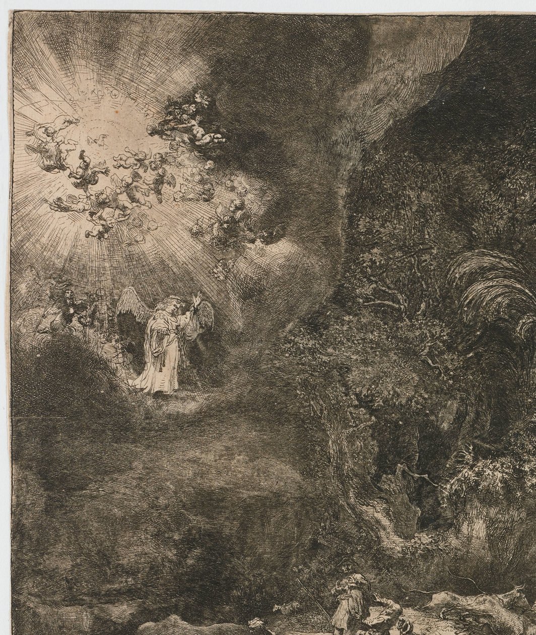 Englen viser sig for hyrderne af Rembrandt van Rijn