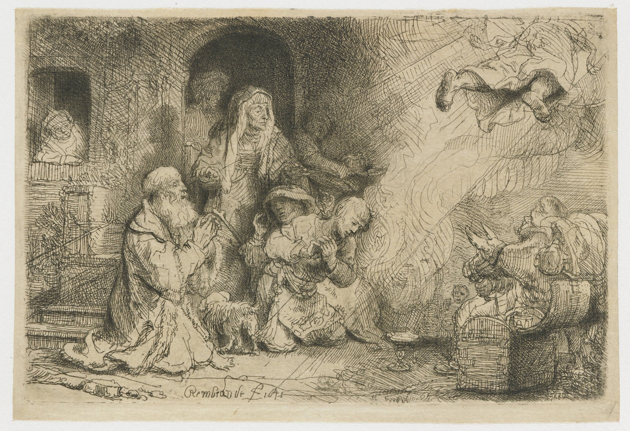 Englen forlader familien til Tobias af Rembrandt van Rijn