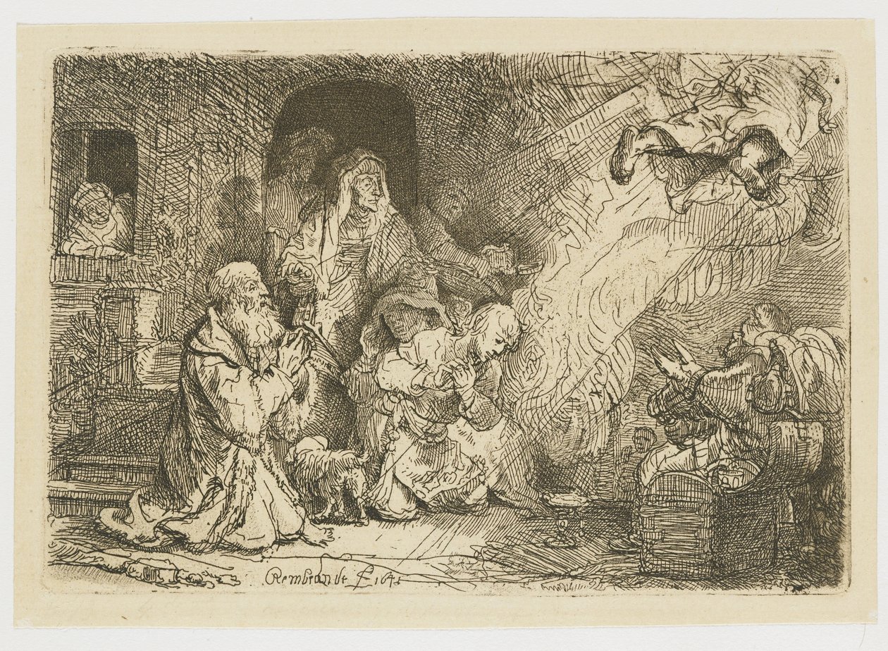 Englen forlader familien til Tobias af Rembrandt van Rijn