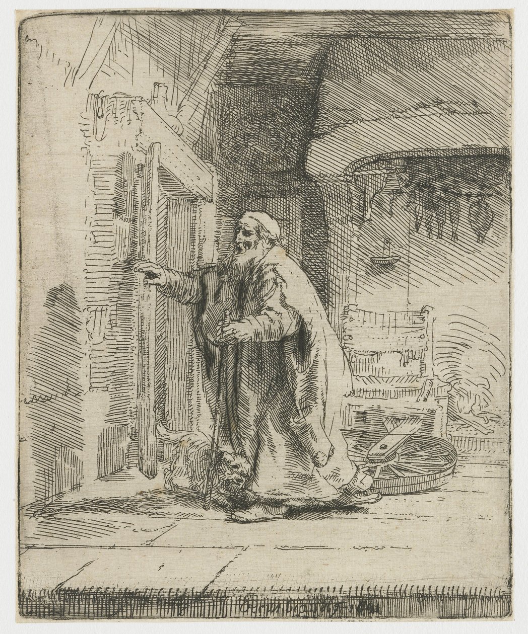 Tobits blindhed: den større plade af Rembrandt van Rijn