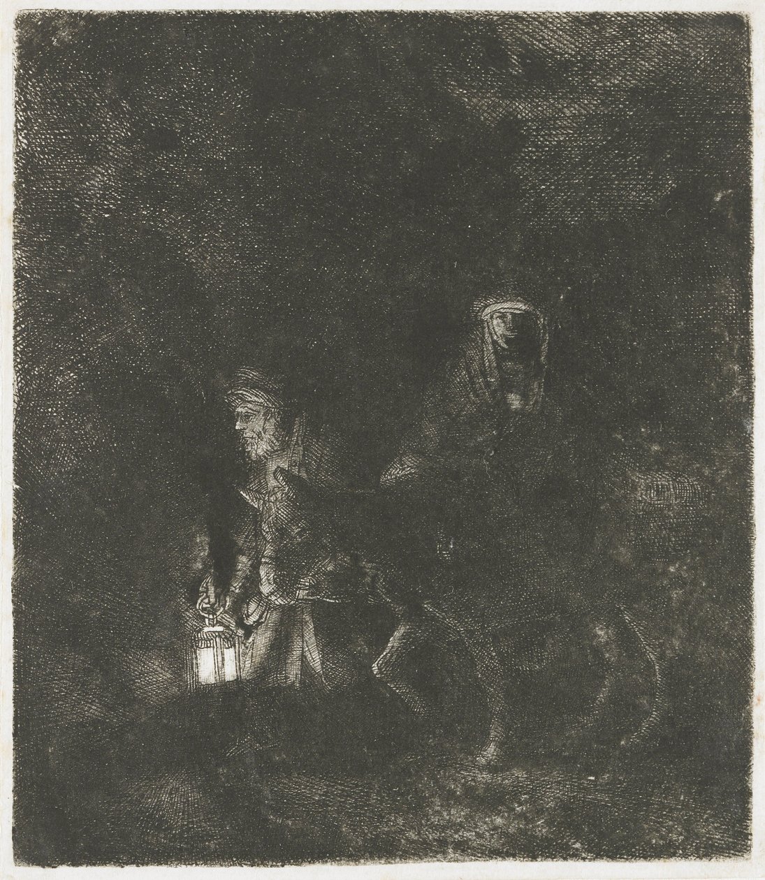 Flugten til Egypten: et natstykke af Rembrandt van Rijn