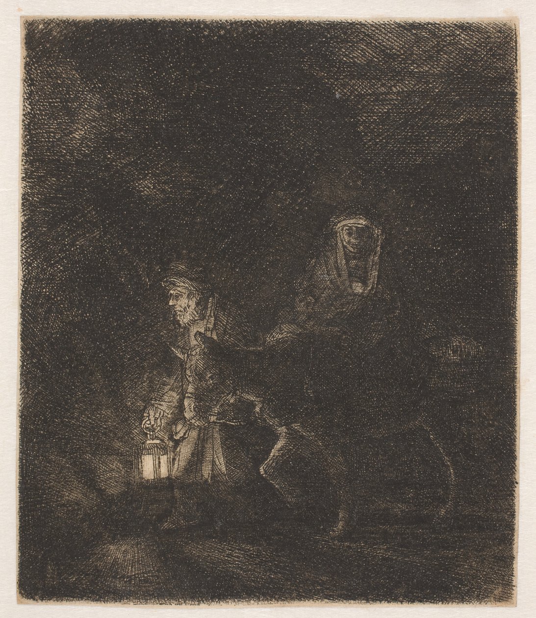 Flugten til Egypten: et natstykke af Rembrandt van Rijn