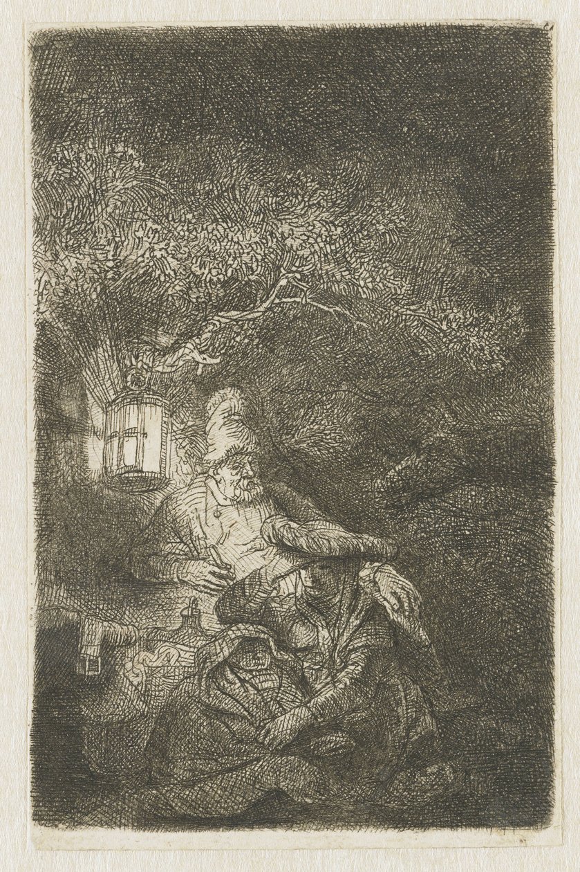 Resten på flyveturen til Egypten: et natstykke af Rembrandt van Rijn