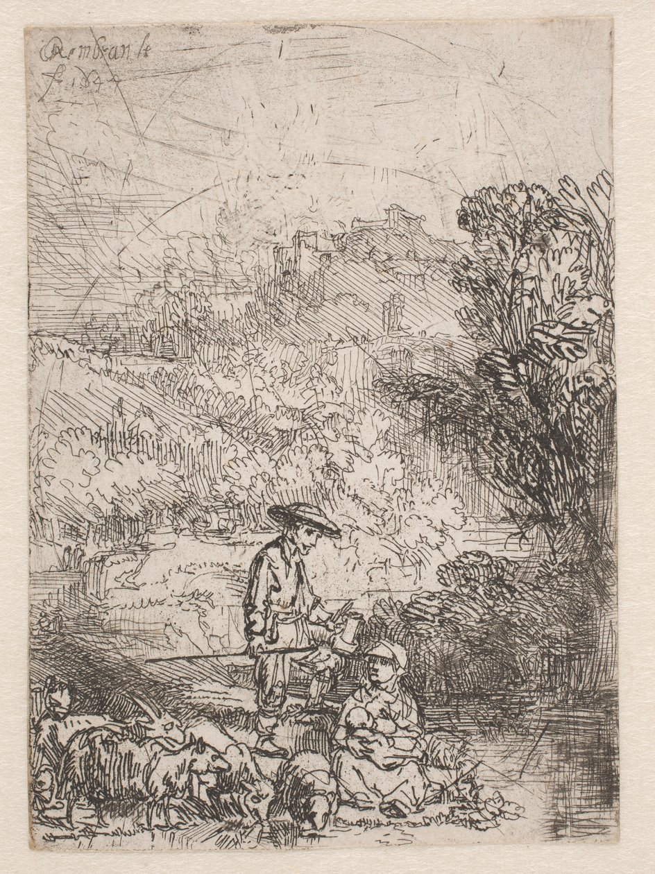 Hyrden og hans familie af Rembrandt van Rijn