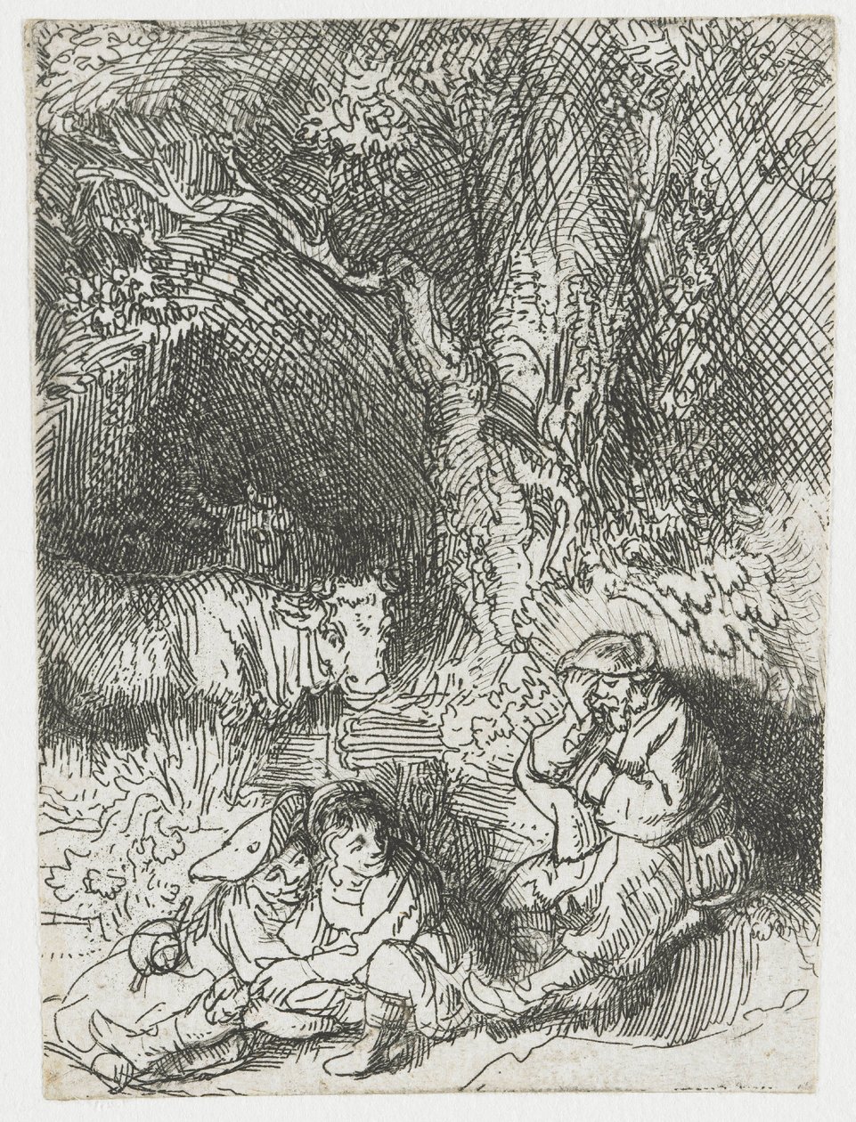 Den sovende hyrde af Rembrandt van Rijn