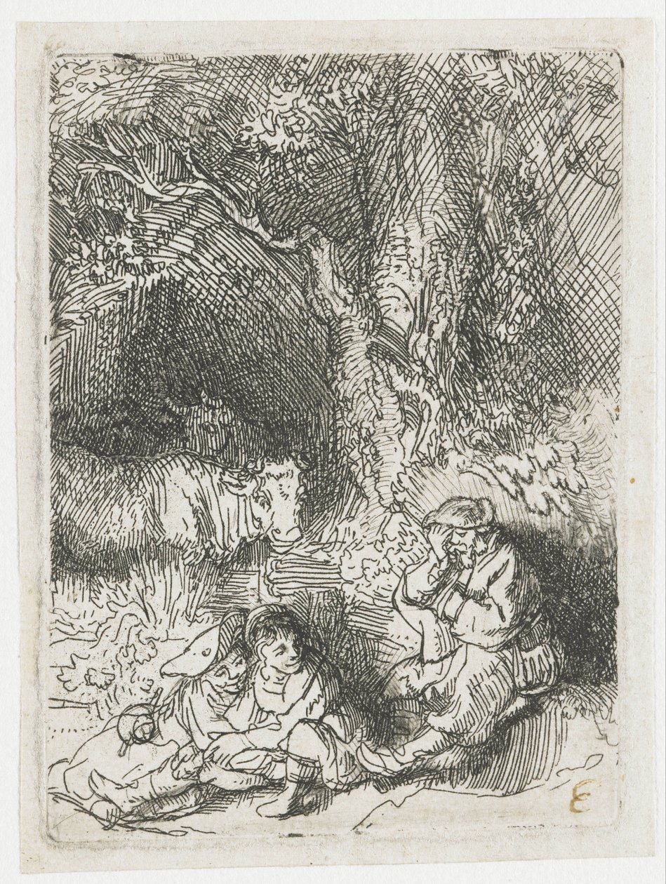 Den sovende hyrde af Rembrandt van Rijn